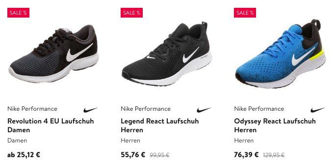 Tipp: 30% Rabatt auf Laufschuhe bei Outfitter   z.B. Nike Revolution 4 W für 29€ (statt 36€)