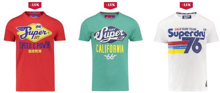 Superdry Sale bei engelhorn mit 15% Amazon Pay Rabatt z.B. T Shirt Vintage Logo für 21,16€ (statt 31€)