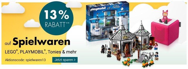 Karstadt: 13% Rabatt auf Spielwaren wie Lego oder Playmobil
