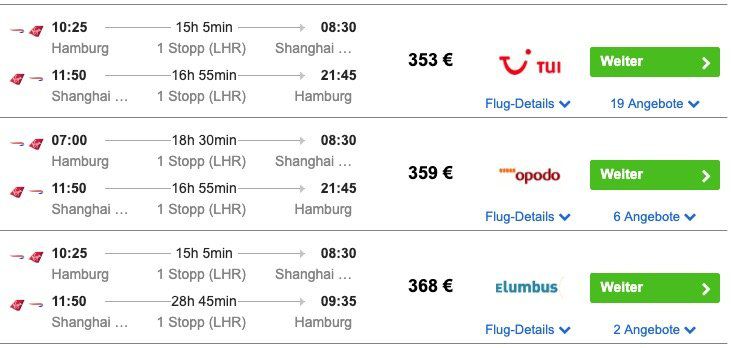 Shanghai: Hin  und Rückflug inkl. Gepäck ab 353€