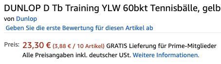 Vorbei! 60er Pack Dunlop Tennisbälle in Einheitsgröße ohne Aufdruck ab 23,30€ (statt 88€)