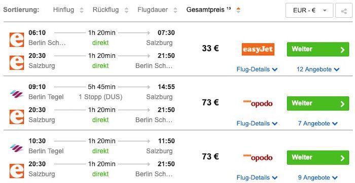 Salzburg: Hin  und Rückflug von Berlin im September ab 33€