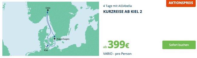 🚢 AIDA Kurzreisen Spezial z.B. 4 Tage mit AIDAbella von Kiel ab 399€