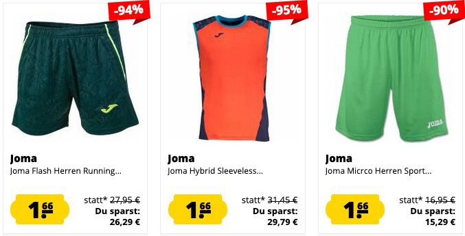 Knaller! 🔥 SportSpar Mega Sale mit vielen Produkten bis 95% reduziert ab 0,66€ + VSK (Umbro Shirt für 1,66€)