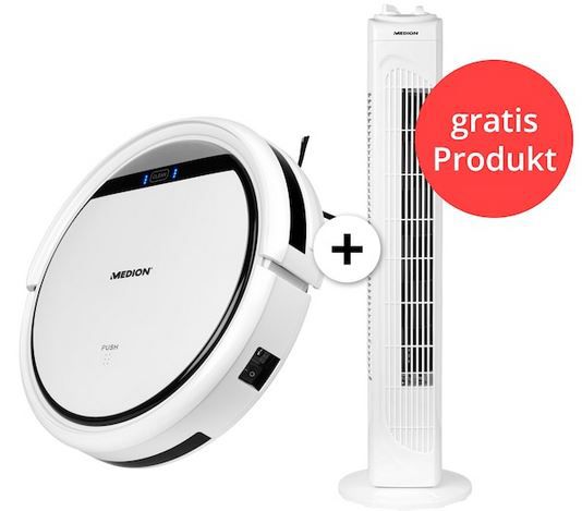 Medion MD18500 Saugroboter + MD18164 Turmventilator mit 3 Stufen für 139€ (statt 185€)