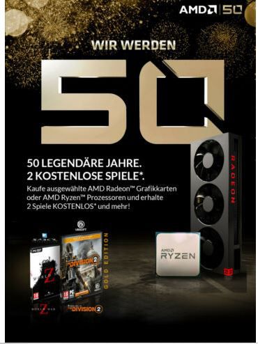 AMD Ryzen 7 2700X Prozessor 8 Kerne 3,7Ghz boxed mit Wraith Prism Kühler für 259,90€ (statt 289€) + 2 Games