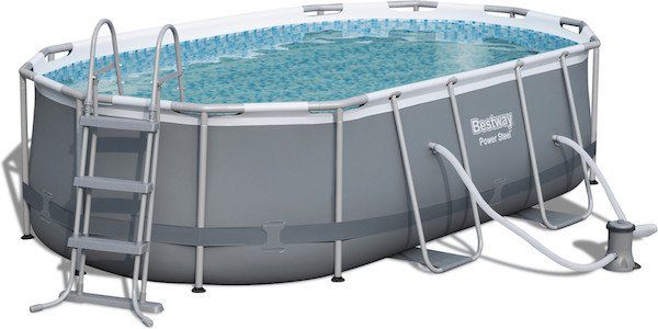 Bestway Oval Frame Stahlrahmen Pool Set 424 x 250cm für 299,99€ (statt 360€)   nur bei Abholung im OBI