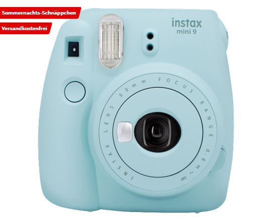 FUJIFILM Instax Mini 9 Sparset Sofortbildkamera in blau für 59€ (statt 82€)