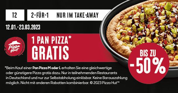 Pizzahut: Eine Pizza gratis abfassen