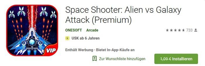 Android: Space Shooter: Alien vs Galaxy Attack gratis (statt 1€)
