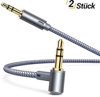 2er Pack: 1,2m gewinkeltes AUX Kabel für 3,20€   Prime