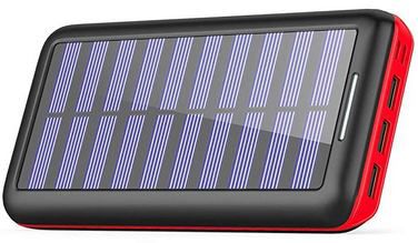 KEDRON 24000mAh Solar Powerbank mit 3x USB, 1x Micro USB & 1x Lightning für 22,39€ (statt 32€)