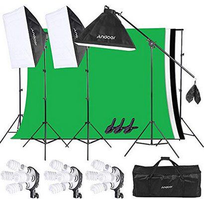 Andoer Studioset mit Greenscreen, 3 Softboxen & mehr für 84,49€ (statt 130€)