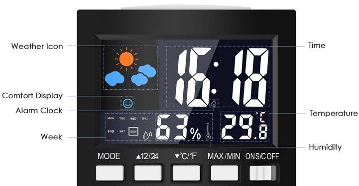 Digitale Wetterstation Loskii DC 001 mit Uhr für 2,84€