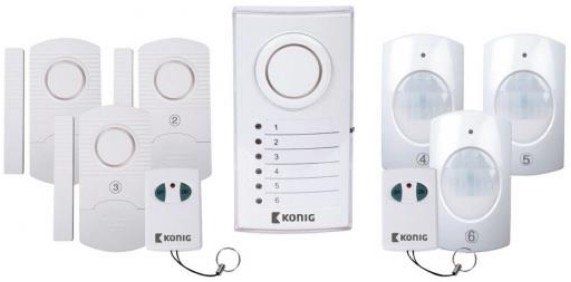 Drahtloses Alarmsystem König SAS ALARM120 mit Sensoren für Türen und Fenster für 14,99€ (statt 25€)