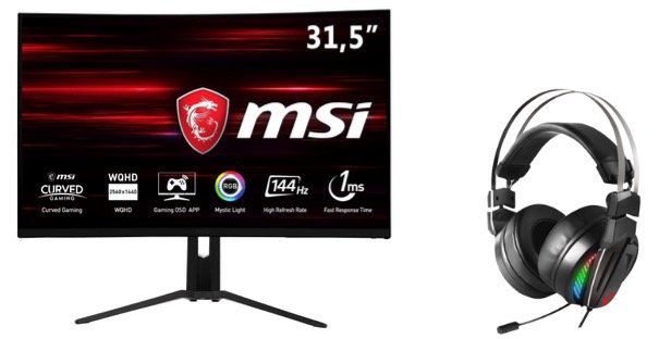 Ausverkauft: Gaming WQHD Monitor MSI Optix MAG321CQR + MSI Headset für 399€ (statt 579€)