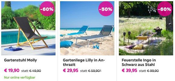 Fetter Mömax Sale bis zu 70% Rabatt z.B. Strandstuhl Molly aus Holz für 19,90€ (statt 50€)