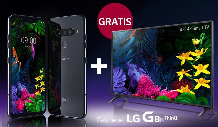 🔥 Knaller: LG G8S ThinQ für 1€ + Vodafone oder Telekom Flat bis 10GB LTE für 26,99€ mtl. + UltraHD TV gratis (Wert 393€)