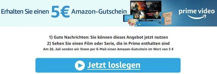 5€ Amazon Gutschein für 5 Minuten Prime Video schauen   nur Prime Video Neukunden oder 6 Monate nicht genutzt