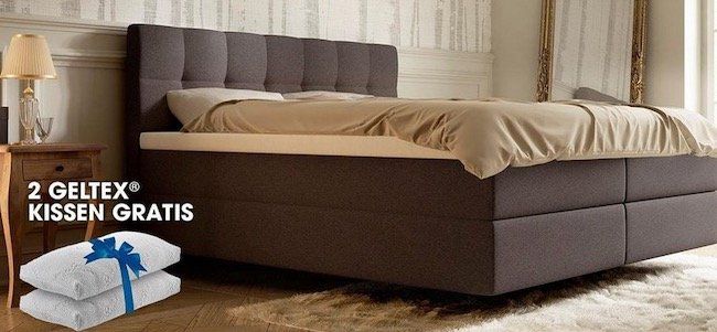 Schlaraffia Boxspringbett 180x200 mit Taschenfederkernbox + 2 Geltex Kissen + Topper für 1.599,99€ (statt 2.030€)