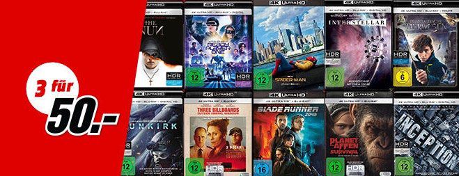 3x 4K Ultra HD Blu rays kaufen   nur 51,99€ bezahlen