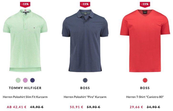 🔥 engelhorn: 15% Rabatt auf Sommer Highlights   z.B. günstige Poloshirts von Tommy Hilfiger oder Hugo Boss