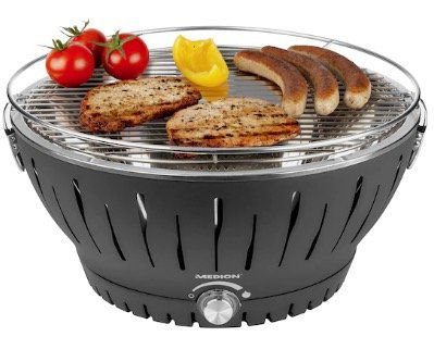 Medion MD 18722 Holzkohlegrill mit Aktivbelüftung (wenig Rauch) für 39,95€ (statt 55€)