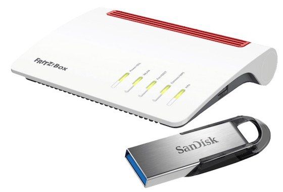 AVM FRITZ!Box 7590 DSL Router + 256GB SanDisk Ultra Flair USB 3.0 Stick ab 199€ (statt 241€)
