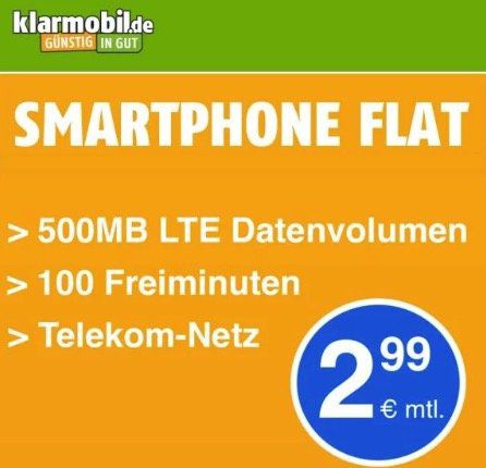 🔥 Telekom Tarif mit 100 Freiminuten + 500MB LTE für 2,99€ mtl. bis Mitternacht!