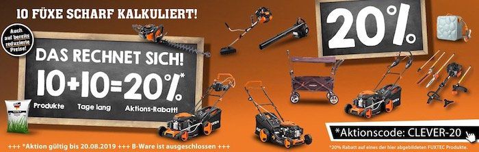 Fuxtec: 20% Rabatt auf 10 Aktionsartikel   nicht auf B Ware