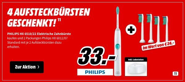 Philips Sonicare HX6510/22 EasyClean Schallzahnbürste für 34,99€ (statt 42€) + 4 Bürsten geschenkt