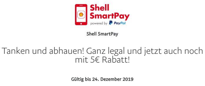 Gratis Benzin oder Diesel für 5€ dank Paypal Gutschein via Shell SmartPay