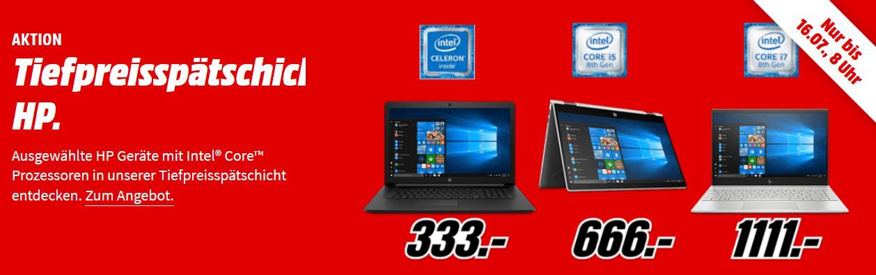 Media Markt HP Tiefpreisspätschicht: günstige PCs & Co.