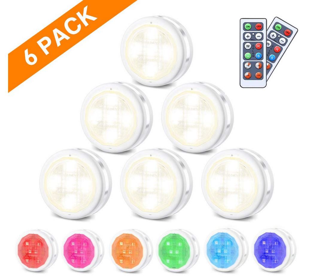 LED Schrankleuchten RGB im 6er Pack inkl. FB für 10,49€ (statt 21€)