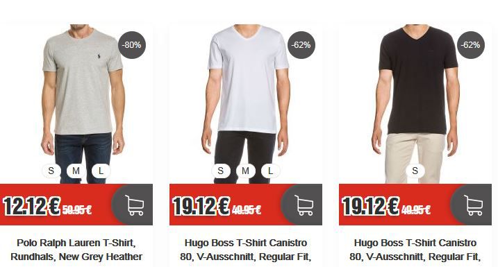 Top12 letzte Größen Ausverkauf: z.B. Polo Ralph Lauren graues Rundhals T Shirt  ab nur 12,12€
