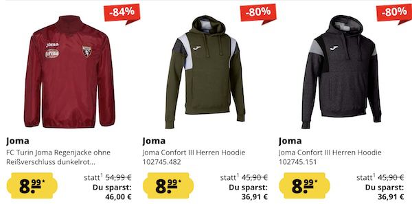 🔥 Schnell sein 👕 Joma Sale ALLES nur 8,99€ + 5€ Gutschein ab 60€ 🔥 Schnell sein 👕 Joma Sale ALLES nur 8,99€ + 5€ Gutschein ab 60€