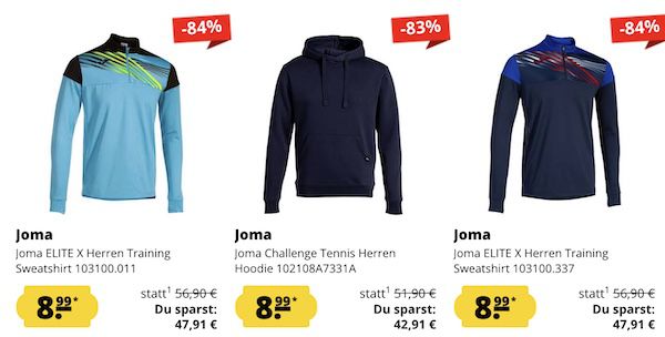 🔥 Schnell sein 👕 Joma Sale ALLES nur 8,99€ + 5€ Gutschein ab 60€