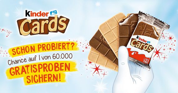 Gratis: Eine Kinder Cards Probe von Ferrero erhalten