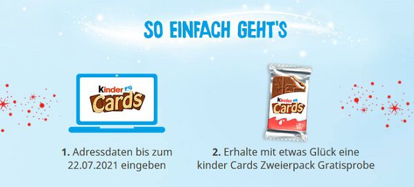 Gratis: Eine Kinder Cards Probe von Ferrero erhalten