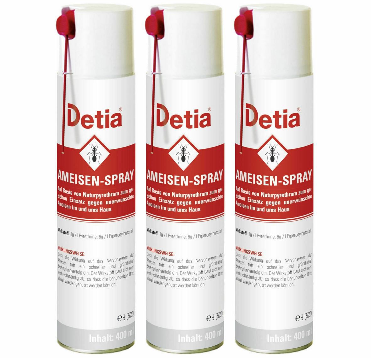 DETIA Ameisen Spray   3x 400 ml für 14,95€ (statt 18€)