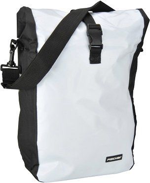 FISCHER 86264 Gepäckträgertasche Kurier in Weiß/Schwarz ab 9,99€ (statt 17€)