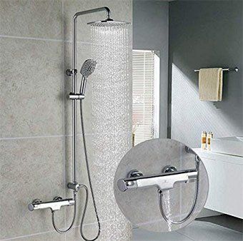 Homelody SO6102 Duschsystem mit Thermostat, Handbrause & Regendusche für 124,99€ (statt 215€)