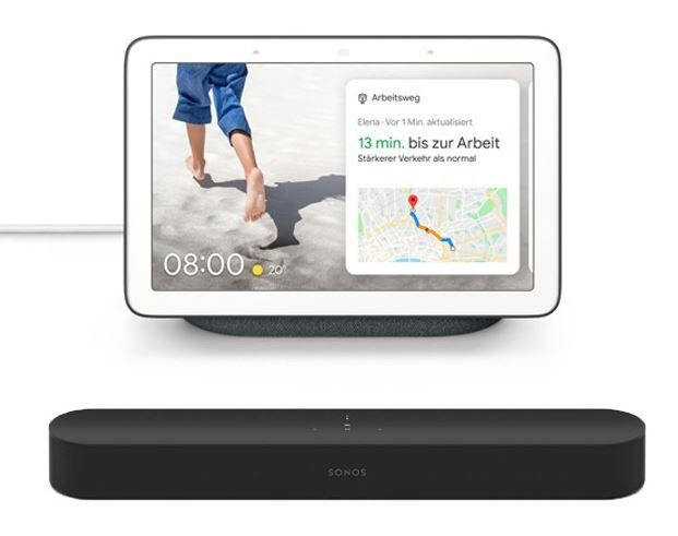 Google Assistant Bundle: Sonos Beam + Google Nest Hub für 419€ (statt 492€)