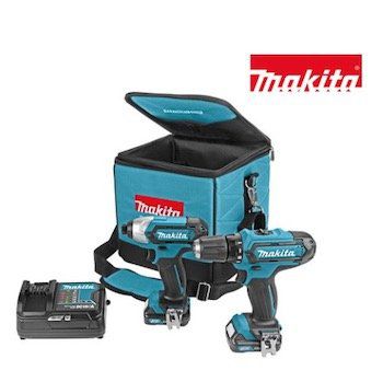 Makita Set CLX201SA (Bohrschrauber, Schlagschrauber, 2x Akku, Ladegerät und Tasche) für 158,90€ (statt 210€)