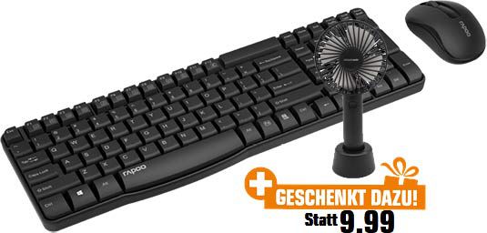 Rapoo X1800S kabellose Maus & Tastatur im Set inkl. Mini Ventilator ab 11€ (statt 21€)