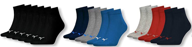 15 Paar Puma Unisex Sneaker  u. Sportsocken in vielen Farben für je 29,99€