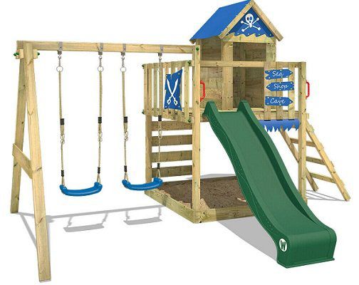 WICKEY Spielturm Kletterturm Smart Cave mit Doppelschaukel und Spielhaus für 479,95€ (statt 570€)