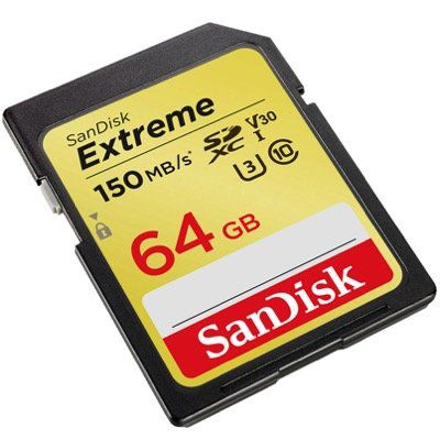 SanDisk Extreme 64GB SDXC (150 MB/Sek) für 15€ (statt 20€)