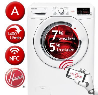 Hoover HLWG475D/5 84 Waschtrockner (7/5kg) für 314,91€ (statt 397€)