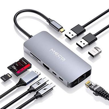 9in1 USB C Hub mit 3x USB3.0, Gigabit Ethernet, HDMI für 28,19€ (statt 47€)
